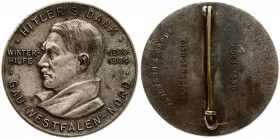 Germany Third Reich Portable Medal 1934 Adolf Hitler. Bronze medal 1934 Winterhilfe; Hitlers Dank; Gau Westfalen-Nord; Rs. Hersteller Paulmann & Crone...