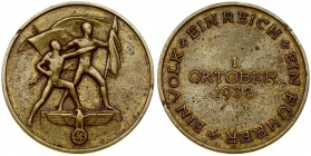 Germany Third Reich (1938) Civil Decorations Sudeten territory; medal in memory of the 1. oct 1938; Catalogue: OEK3517 I. Bronze. Weight approx: 11.98...