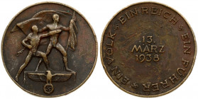 Germany Third Reich (1938) Averse: 'Anschluss' of Austria to the German Reich on March 13 1938. Reverse: 2 naked people stepping on a pedestal. Revers...