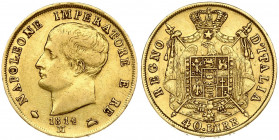 Italy KINGDOM OF NAPOLEON 40 Lire 1814 M Napoleon I(1804-1814). Averse: Head left. Averse Legend: NAPOLEONE... Reverse: Shield on eagle within crowned...