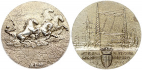 Italy Medal municipal electricity company Milan 20th century. Silver. Weight approx: 79.34 g. Diameter: 60 mm.