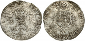 Spanish Netherlands TOURNAI 1 Patagon (1612-21). Albert & Isabella (1612-1621). Averse: St. Andrew's cross; crown above; fleece below; divides pair of...