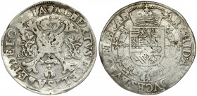 Spanish Netherlands BRABANT 1 Patagon (1612-21) Antwerp. Albert & Isabella (1612-1621). Averse: St. Andrew's cross; crown above; fleece below divide p...