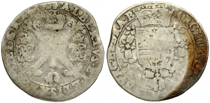 Spanish Netherlands BRABANT 1/4 Patagon (1612-1621) Antwerp. Albert & Isabella (...