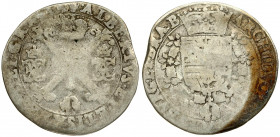Spanish Netherlands BRABANT 1/4 Patagon (1612-1621) Antwerp. Albert & Isabella (1612-1621). Averse: St. Andrew's cross; crown above; fleece below. Rev...