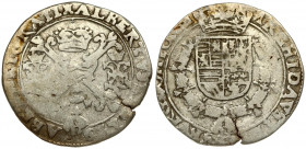 Spanish Netherlands TOURNAI 1/4 Patagon (1612-1621). Albert & Isabella (1612-1621). Averse: St. Andrew's cross; crown above; fleece below. Reverse: Cr...