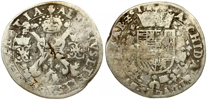 Spanish Netherlands BRABANT 1/4 Patagon 1616 Antwerp. Albert & Isabella (1612-16...