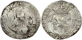 Netherlands WEST FRIESLAND 1 Nederlandse Rijksdaalder 1619 Averse: Laureate 1/2 figure holding sword and arms in inner circle. Reverse: Crowned arms d...