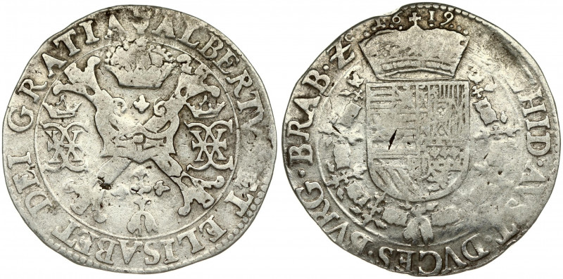 Spanish Netherlands BRABANT 1 Patagon 1619 Antwerp. Albert & Isabella (1612-1621...