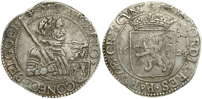 Netherlands GELDERLAND 1 Nederlandse Rijksdaalder 1624. Averse: Laureate 1/2 fig...