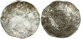 Spanish Netherlands BRABANT 1 Patagon 1680 Antwerp. Charles II (1665-1700). Averse: Crowned shield of Philip IV in fleece collar. Reverse Legend: …DVX...