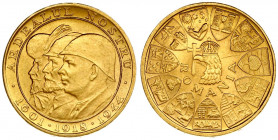 Romania 20 Lei 1944 Romanian Kings. Michael(1940-1947). Averse: Overlapped figures of Michael the Brave; King Ferdinand and King Michael in a circle; ...