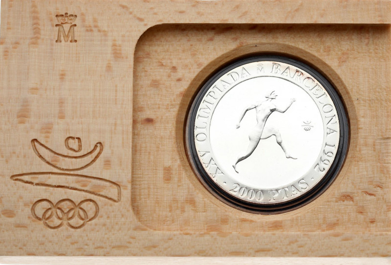 Spain 2000 Pesetas 1990 Olympics Barcelona '92. Juan Carlos I(1975-2014). Averse...