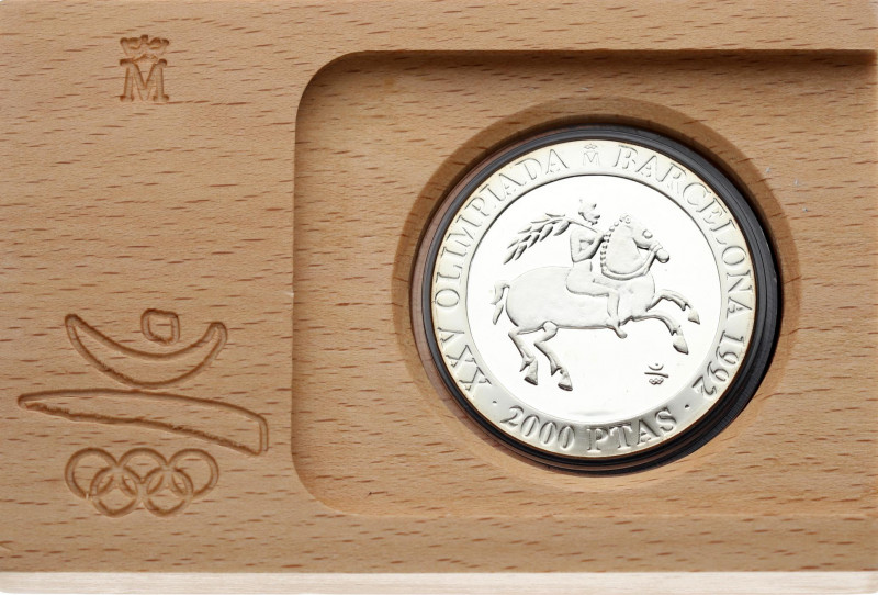 Spain 2000 Pesetas 1991 Olympics Barcelona '92. Juan Carlos I(1975-2014). Averse...