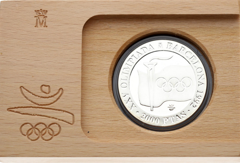 Spain 2000 Pesetas 1991 Olympics Barcelona '92. Juan Carlos I(1975-2014). Averse...