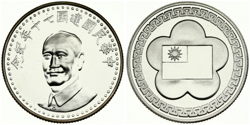 Taiwan Medal (1981) 70th Anniversary Chiang Kai-Shek. This Silver Medal was dedi...