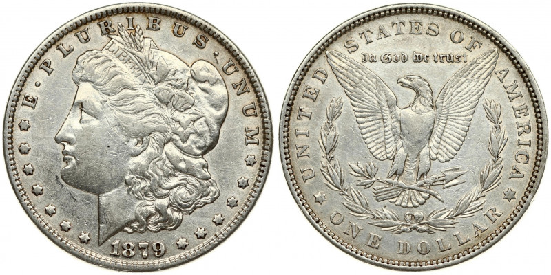 USA 1 Dollar 1879 'Morgan Dollar' Philadelphia. Averse: Liberty head; facing lef...