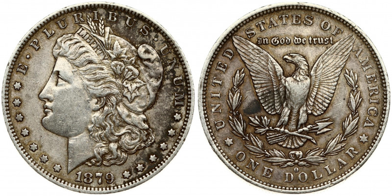 USA 1 Dollar 1879 'Morgan Dollar' O New Orleans. Averse: Liberty head; facing le...
