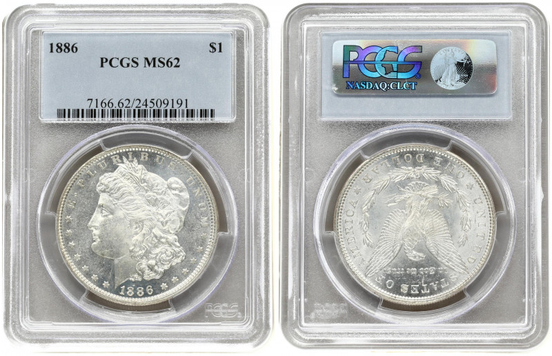 USA 1 Dollar 1886 'Morgan Dollar' Philadelphia. Averse: Liberty head; facing lef...