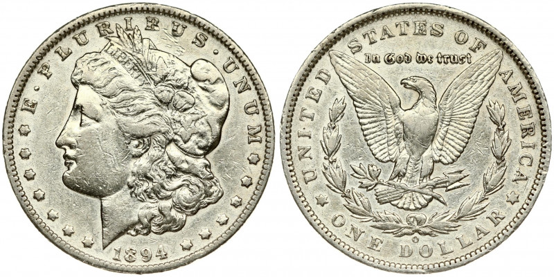 USA 1 Dollar 1894 O 'Morgan Dollar' New Orleans. Averse: Liberty head; facing le...