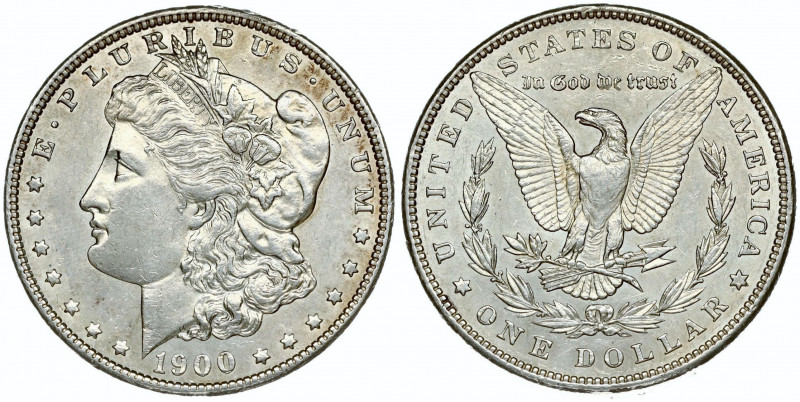 USA 1 Dollar 1900 'Morgan Dollar' Philadelphia. Averse: Liberty head; facing lef...