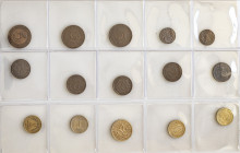 Estonia 1-20 Senti & 1 Mark (1922-1935). Averse: Three leopards left divide date. Reverse: Denomination. Copper-Nickel. Nickel-Bronze. Bronze. Lot of ...
