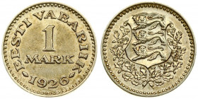 Estonia 1 Mark 1926 Averse: National arms within wreath. Reverse: Denomination. Edge Description: Milled. Nickel-Bronze. KM 5