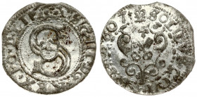 Latvia 1 Solidus 1607 Riga Sigismund III Waza (1587-1632). Averse: Large S monogram divides date. Averse Legend: SIG III D G REX PO D LI - SOLIDVS CIV...