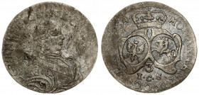 Courland 3 Groszy 1764 ICS Mitava. Ernst Johann Biron(1762-1769). Averse: Bust right. Averse Legend: D • G • ERNEST • IOH • IN • .... Reverse: 2 crown...