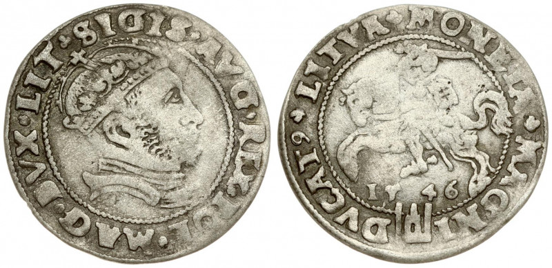 Lithuania 1 Grosz 1546 Vilnius. Sigismund II Augustus (1545-1572). Lithuanian co...