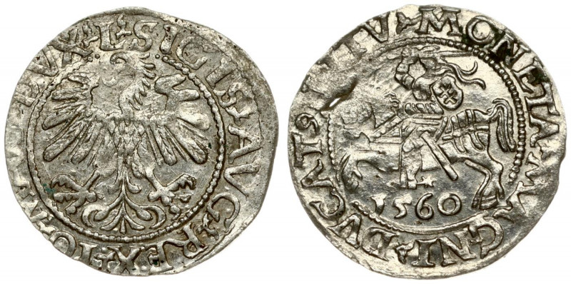Lithuania 1/2 Grosz 1560 Vilnius. Sigismund II Augustus (1545-1572). Averse Lett...