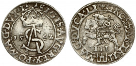 Lithuania 3 Groszy 1562 Vilnius. Sigismund II Augustus (1545-1572) - Lithuanian coins 1562 Vilnius; variety with monogram and Pogon without a shield; ...
