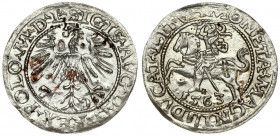Lithuania 1/2 Grosz 1563 Vilnius. Sigismund II Augustus (1545-1572). Averse Lettering: SIGIS AVG REX PO MAG DVX L. Reverse Lettering: MONETA MAGNI DVC...