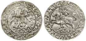 Lithuania 1/2 Grosz 1564 Vilnius. Sigismund II Augustus (1545-1572). Averse Lettering: SIGIS AVG REX PO MAG DVX L. Reverse Lettering: MONETA MAGNI DVC...