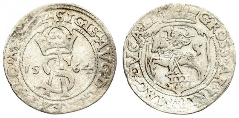 Lithuania 3 Groszy 1564 Vilnius. Sigismund II Augustus (1545-1572) - Lithuanian ...