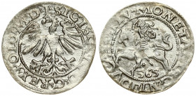 Lithuania 1/2 Grosz 1565 Vilnius. Sigismund II Augustus (1545-1572). Averse Lettering: SIGIS AVG REX PO MAG DVX L. Reverse Lettering: MONETA MAGNI DVC...