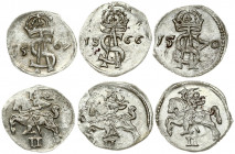 Lithuania 2 Denar 1566 & 1567 & 1570 Vilnius. Sigismund II Augustus (1545-1572) Averse: Zygmunt II August (Sigismund) monogram; dividing date. Reverse...