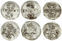 Lithuania 2 Denar 1566 & 1567 & 1570 Vilnius. Sigismund II Augustus (1545-1572) Averse: Zygmunt II August (Sigismund) monogram; dividing date. Reverse...