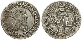 Lithuania 4 Groszy 1567 Vilnius. Sigismund II Augustus (1545-1572) Averse: Crowned bust of Sigismund August of Poland to the right. Lettering: .SIGIS....