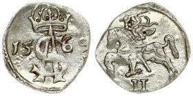Lithuania 2 Denar 1569 Vilnius. Sigismund II Augustus (1545-1572) Averse: Zygmunt II August (Sigismund) monogram; dividing date. Lettering: AS 15-69. ...