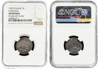 Lithuania 3 Groszy 1590 Vilnius. Sigismund III Vasa (1587-1632) Averse: Crowned bust right. Reverse: Value; divided date; symbols and two-line inscrip...