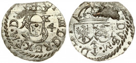 Lithuania 1 Solidus 1614 Vilnius. Sigismund III Vasa (1587-1632). Averse: Monogram and inscription. Reverse: Coat of arms and inscription. Silver. Not...