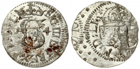 Lithuania 1 Solidus 1614 Vilnius. Sigismund III Vasa (1587-1632). Averse: Monogram and inscription. Reverse: Coat of arms and inscription. Silver. Iva...