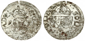 Lithuania 1 Solidus 1615 Vilnius. Sigismund III Vasa (1587-1632). Averse: Monogram and inscription. Reverse: Coat of arms and inscription. Silver. KM ...