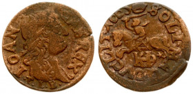Lithuania 1 Solidus 1665 TLB Vilnius. John II Casimir Vasa (1649–1668). Averse: Laureate head of Johann Casimir right TLB below head. Reverse: Vytis o...
