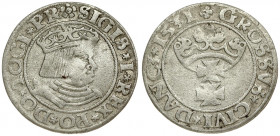 Poland Gdansk 1 Grosz 1531 Sigismund I (1506–1548). Averse Lettering: *SIGIS * I * REX * PO * DO * TOCI * PR. Reverse Lettering: *GROSSVS * CIVI * DAN...