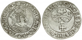 Poland Gdansk 1 Grosz 1535 Sigismund I (1506–1548). Averse Lettering: *SIGIS * I * REX * PO * DO * TOCI * PR. Reverse Lettering: *GROSSVS * CIVI * DAN...