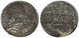 Poland Silesia 3 Groszy 1592 TESCHEN. Adam Waclaw (1579-1594-1617). Averse: Variation of the inscription ADA W D G D TESCH ... Reverse: Rosettes; a mi...