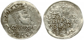 Poland 3 Groszy 1596 Wschowa. Sigismund III Vasa (1587-1632). Crown coins. Averse: Crowned bust right; abbreviated date 96. Reverse: Value; divided da...