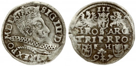 Poland 3 Groszy 1597 Poznan. Sigismund III Vasa (1587-1632). Crown coins. Averse: Crowned bust right. Reverse: Value; divided date; symbols and two-li...